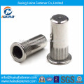 Stainless steel flat head knurled body rivet nut with close end